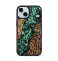 iPhone 15 Wood Phone Case - Harriet (Green, 742430)