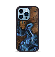 iPhone 14 Pro Wood Phone Case - Nettle (Blue, 742464)