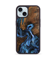 iPhone 15 Wood Phone Case - Nettle (Blue, 742464)