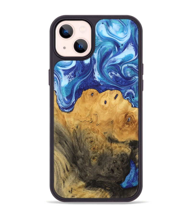 iPhone 14 Plus Wood Phone Case - Linzy (Blue, 742483)