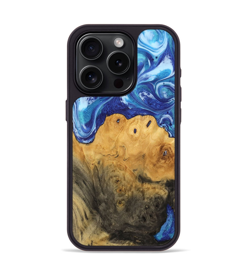 iPhone 15 Pro Wood Phone Case - Linzy (Blue, 742483)