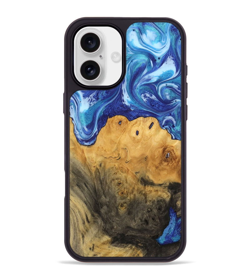 iPhone 16 Plus Wood Phone Case - Linzy (Blue, 742483)