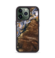 iPhone 13 Pro Wood Phone Case - Ciarra (Teal & Gold, 742484)