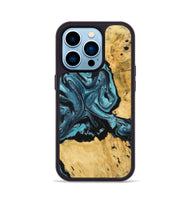 iPhone 14 Pro Wood Phone Case - Ivona (Blue, 742487)