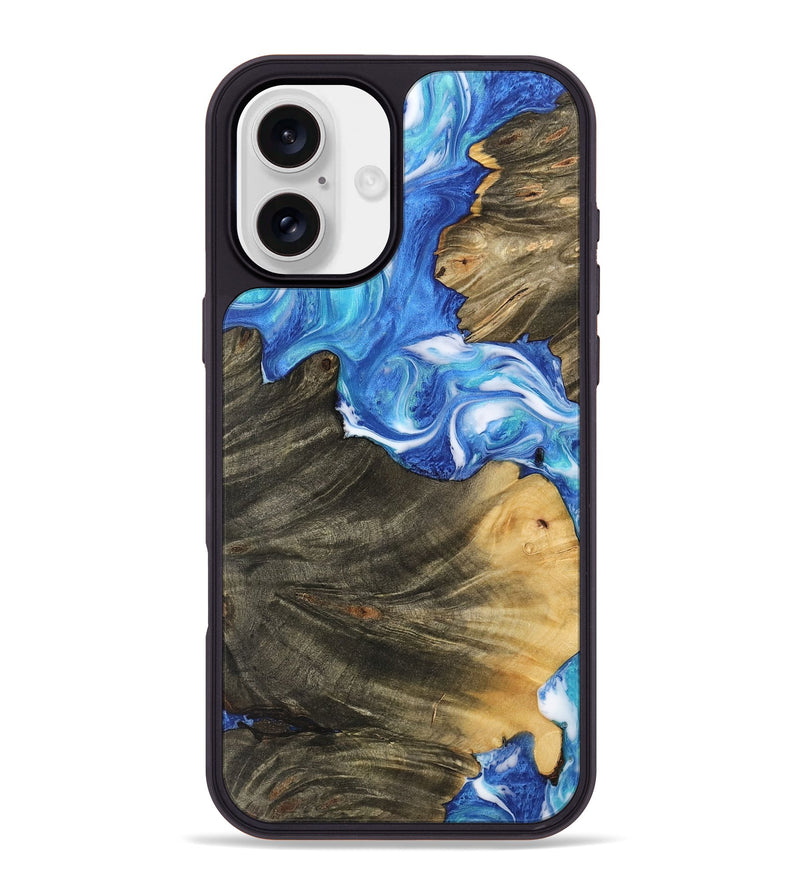 iPhone 16 Plus Wood Phone Case - Ginni (Blue, 742501)