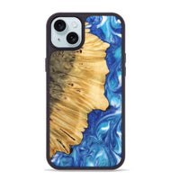 iPhone 15 Plus Wood Phone Case - Veneice (Blue, 742502)