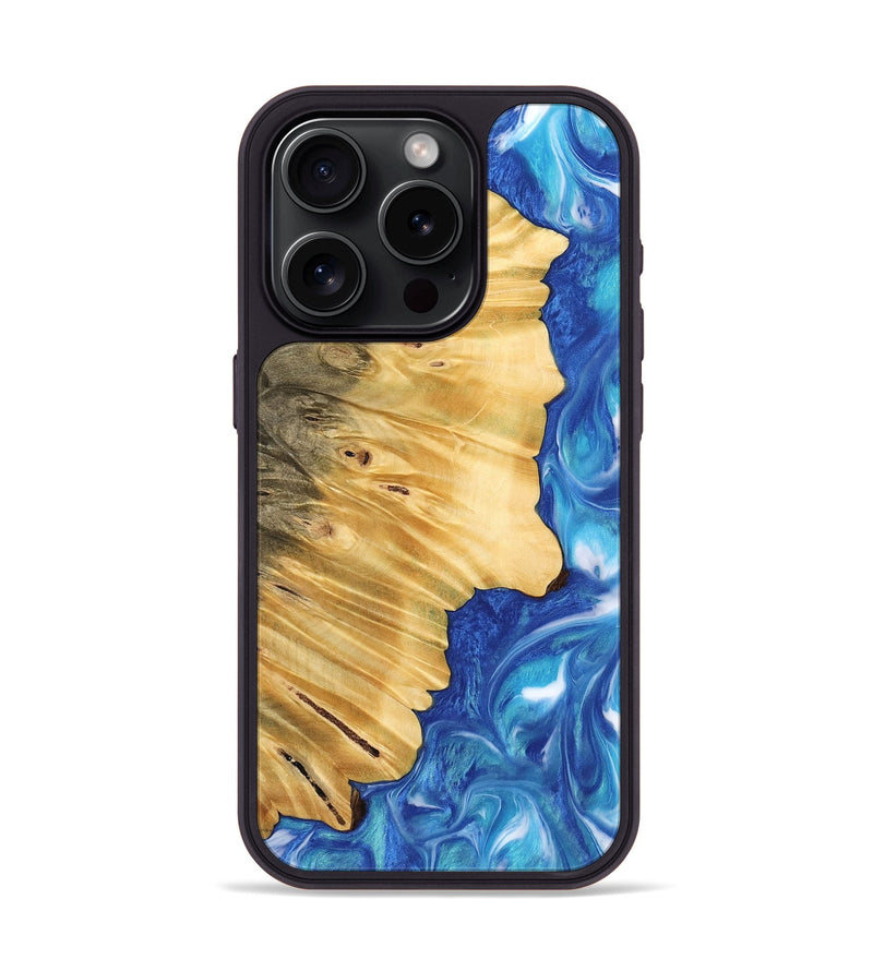 iPhone 15 Pro Wood Phone Case - Veneice (Blue, 742502)