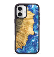 iPhone 16 Plus Wood Phone Case - Veneice (Blue, 742502)