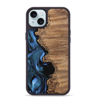 iPhone 15 Plus Wood Phone Case - Tiena (Blue, 742507)