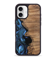 iPhone 16 Plus Wood Phone Case - Tiena (Blue, 742507)