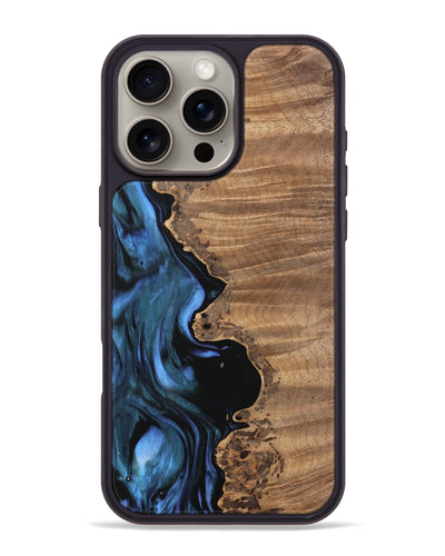 iPhone 16 Pro Max Wood Phone Case - Tiena (Blue, 742507)