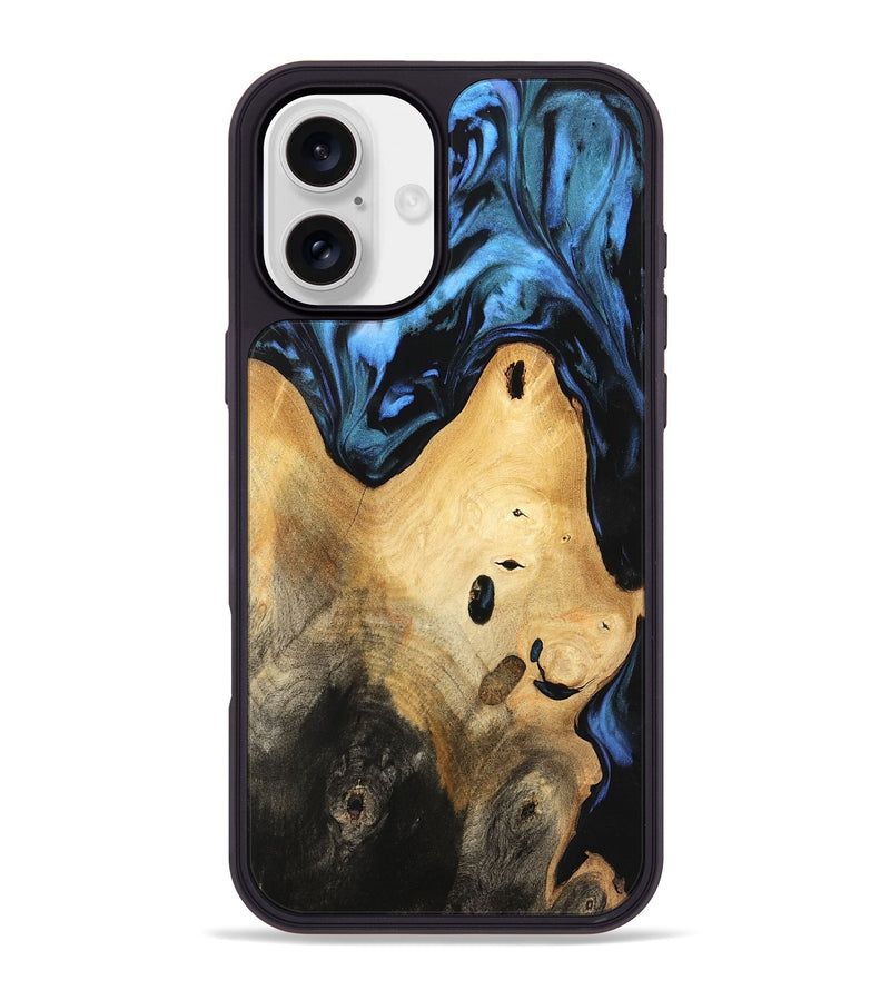 iPhone 16 Plus Wood Phone Case - Emmy (Blue, 742512)