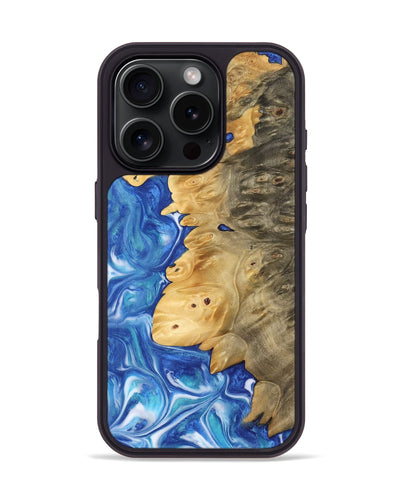 iPhone 16 Pro Wood Phone Case - Deidra (Blue, 742541)