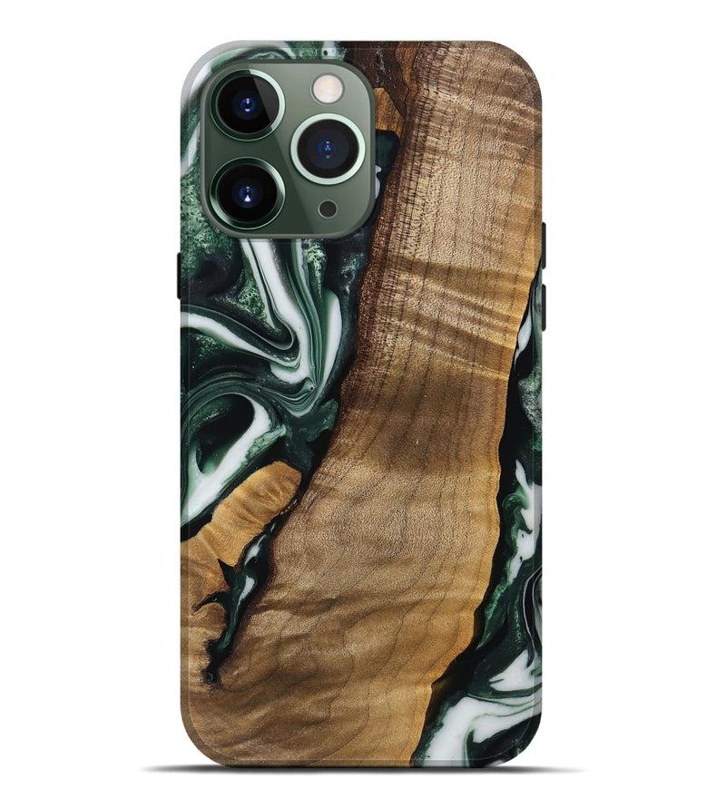 iPhone 13 Pro Max Wood Live Edge Phone Case - Hilmer (Green, 742565)