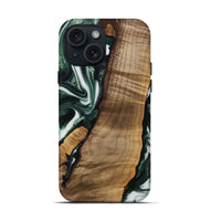 iPhone 15 Wood Live Edge Phone Case - Hilmer (Green, 742565)