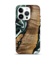 iPhone 15 Pro Wood Live Edge Phone Case - Hilmer (Green, 742565)