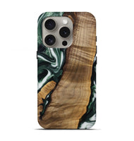 iPhone 16 Pro Wood Live Edge Phone Case - Hilmer (Green, 742565)