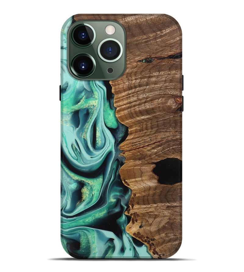 iPhone 13 Pro Max Wood Live Edge Phone Case - Gertie (Green, 742566)