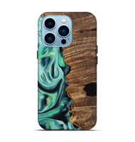 iPhone 14 Pro Wood Live Edge Phone Case - Gertie (Green, 742566)