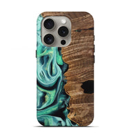 iPhone 16 Pro Wood Live Edge Phone Case - Gertie (Green, 742566)