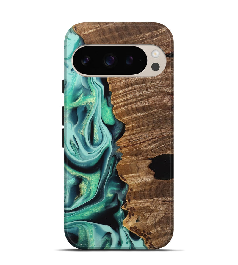 Pixel 9 Pro Wood Live Edge Phone Case - Gertie (Green, 742566)