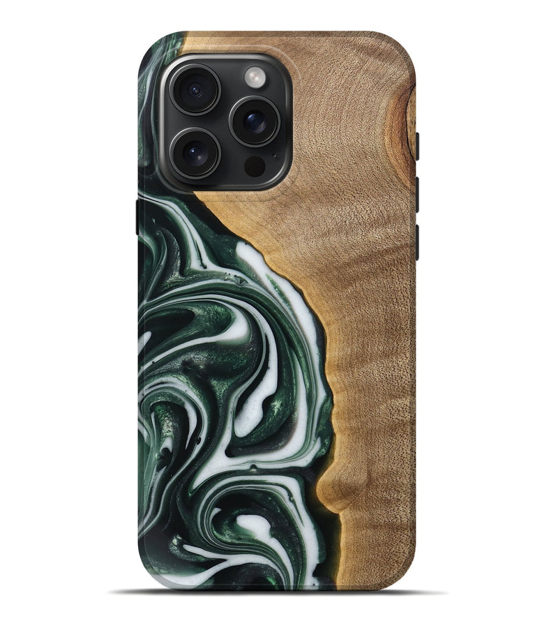 iPhone 16 Pro Max Wood Live Edge Phone Case - Ashley (Green, 742571)