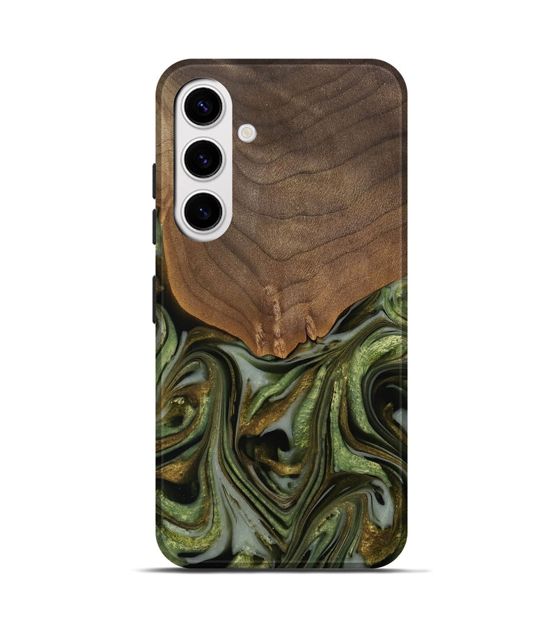 Galaxy S25 Wood Live Edge Phone Case - Caralie (Green, 742573)