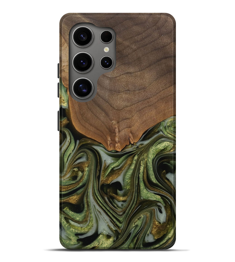 Galaxy S25 Ultra Wood Live Edge Phone Case - Caralie (Green, 742573)