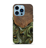 iPhone 14 Pro Wood Live Edge Phone Case - Caralie (Green, 742573)