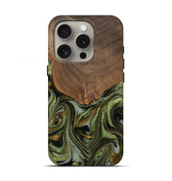 iPhone 16 Pro Wood Live Edge Phone Case - Caralie (Green, 742573)