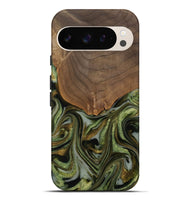 Pixel 9 Pro XL Wood Live Edge Phone Case - Caralie (Green, 742573)