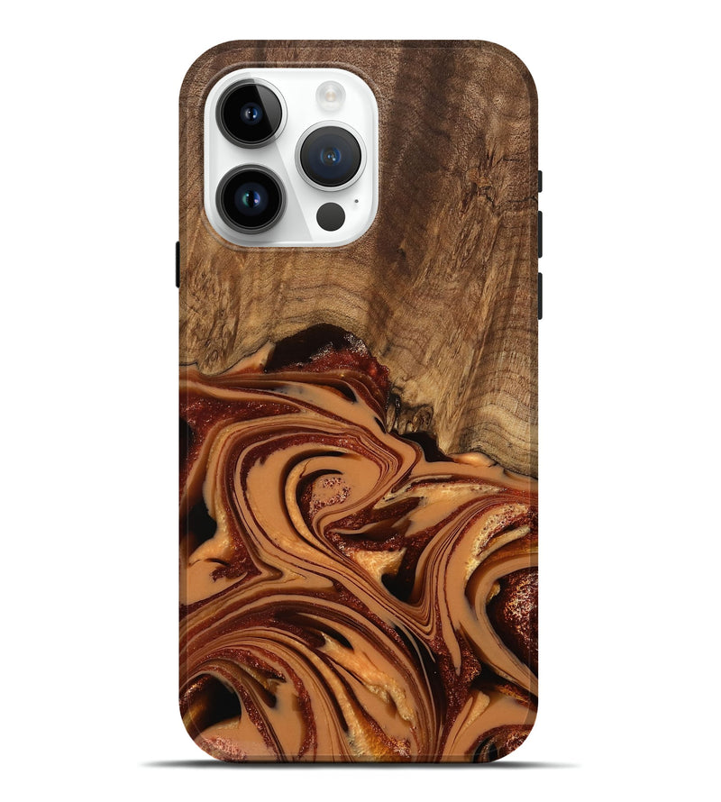 iPhone 15 Pro Max Wood Live Edge Phone Case - Eugine (Red, 742579)