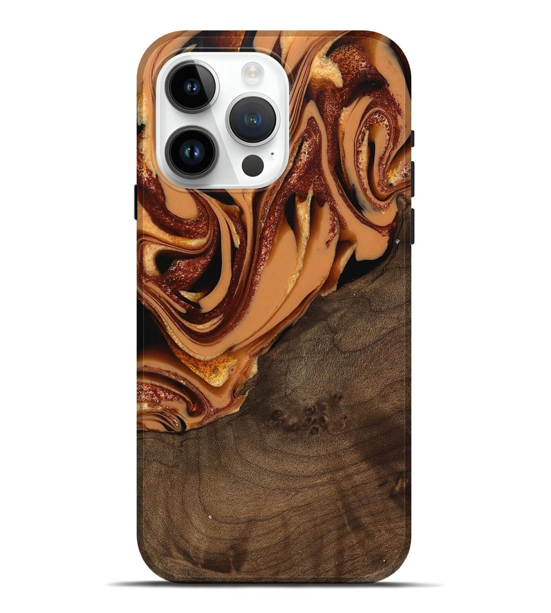 iPhone 15 Pro Max Wood Live Edge Phone Case - Ludie (Red, 742580)