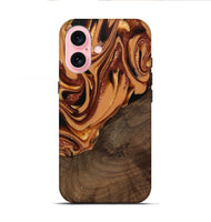 iPhone 16 Wood Live Edge Phone Case - Ludie (Red, 742580)