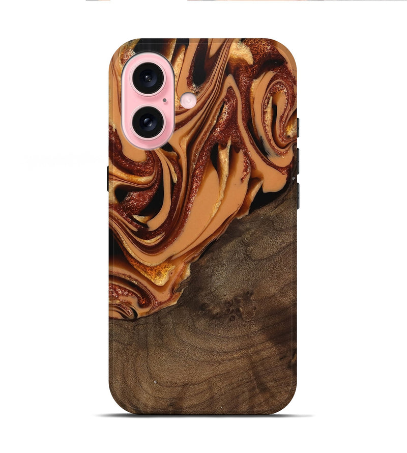 iPhone 16 Wood Live Edge Phone Case - Ludie (Red, 742580)