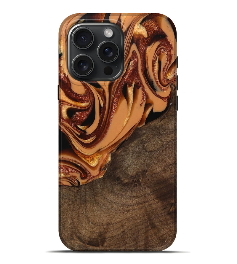 iPhone 16 Pro Max Wood Live Edge Phone Case - Ludie (Red, 742580)