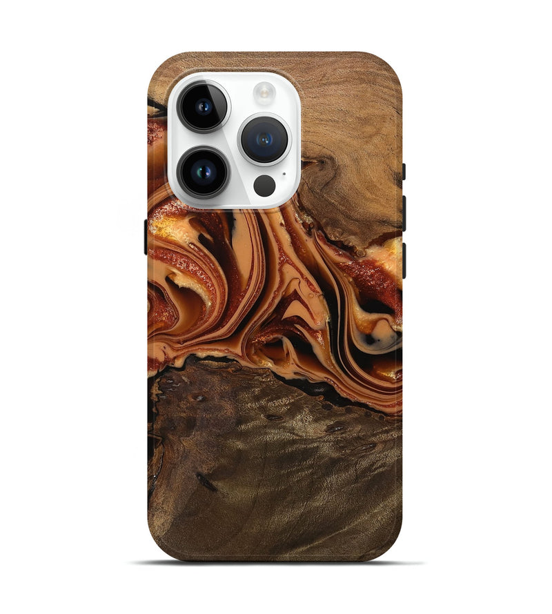 iPhone 15 Pro Wood Live Edge Phone Case - Ivie (Red, 742581)