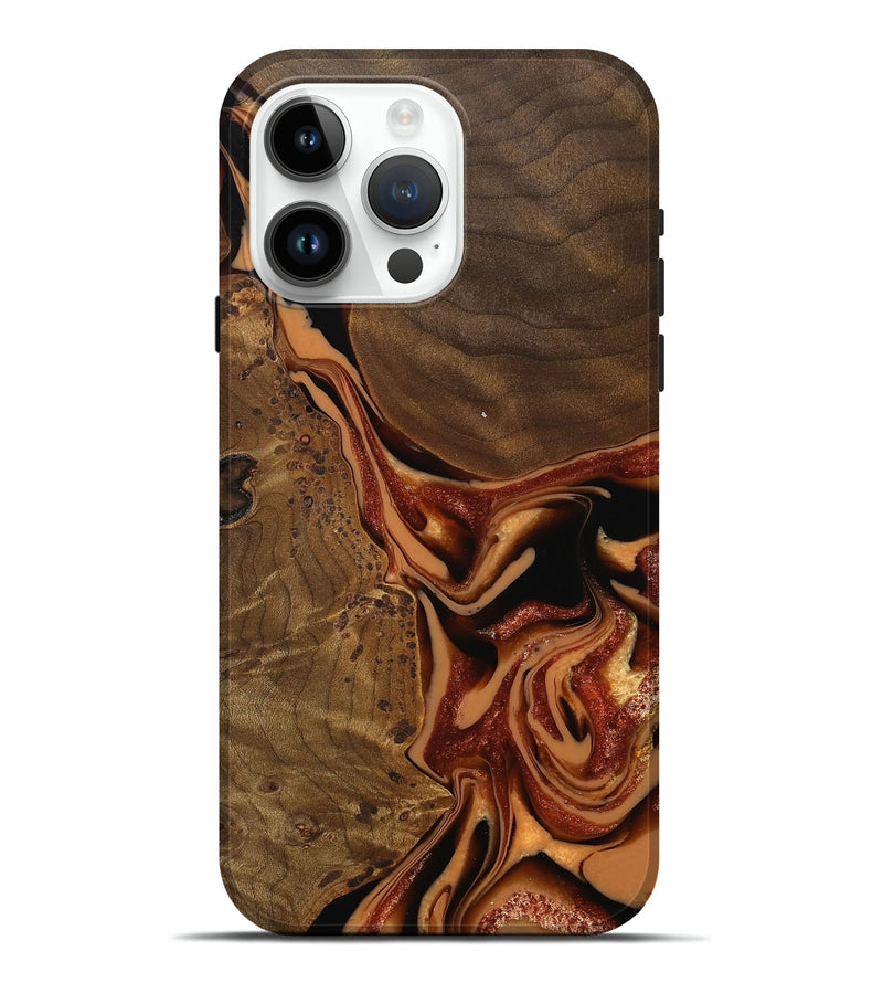 iPhone 15 Pro Max Wood Live Edge Phone Case - Yevette (Red, 742582)