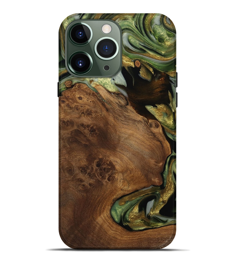 iPhone 13 Pro Max Wood Live Edge Phone Case - Gustave (Green, 742584)