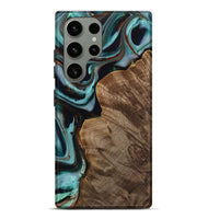 Galaxy S23 Ultra Wood Live Edge Phone Case - Mirjam (Teal & Gold, 742591)