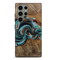 Galaxy S23 Ultra Wood Live Edge Phone Case - Alpine (Teal & Gold, 742592)