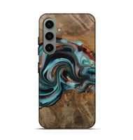 Galaxy S24 Wood Live Edge Phone Case - Alpine (Teal & Gold, 742592)