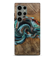 Galaxy S24 Ultra Wood Live Edge Phone Case - Alpine (Teal & Gold, 742592)