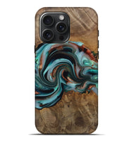 iPhone 16 Pro Max Wood Live Edge Phone Case - Alpine (Teal & Gold, 742592)