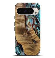 Pixel 9 Pro XL Wood Live Edge Phone Case - Windell (Teal & Gold, 742594)