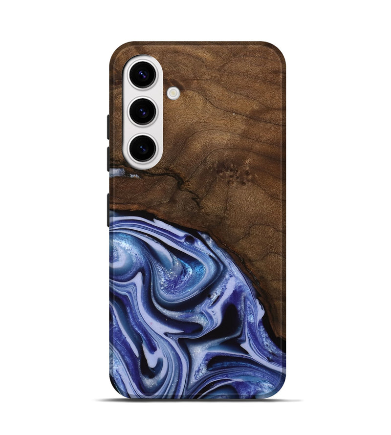 Galaxy S25 Wood Live Edge Phone Case - Livia (Blue, 742595)