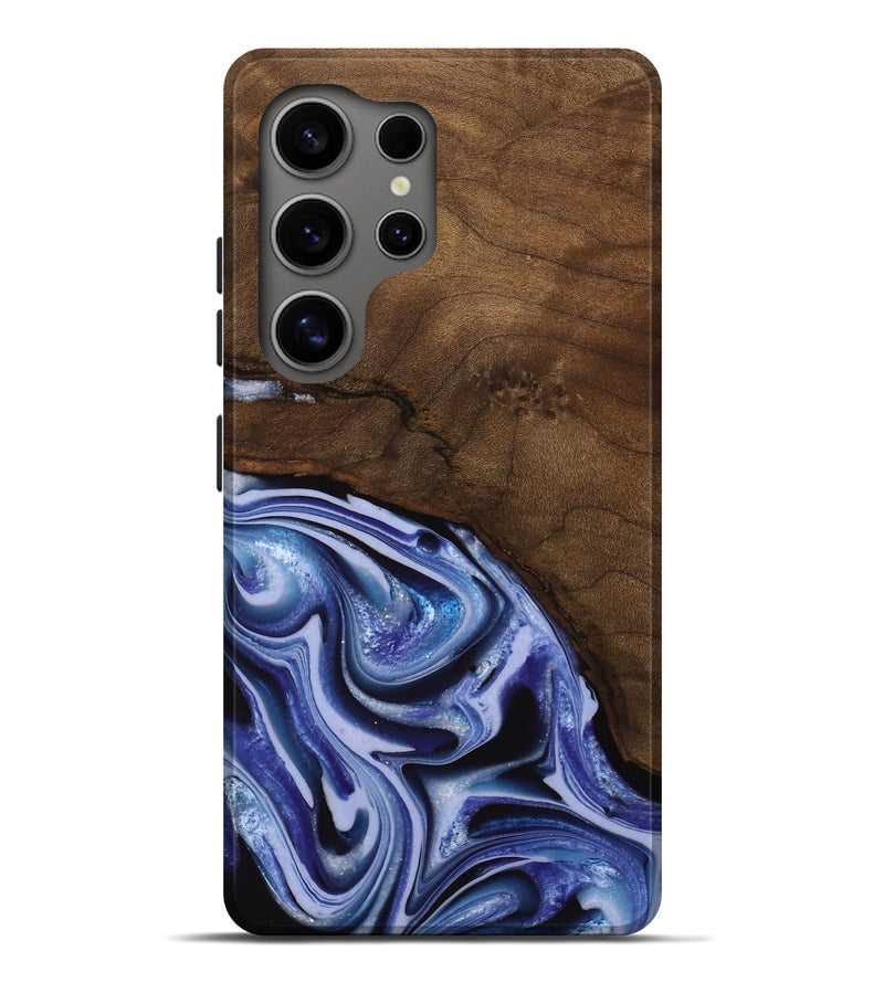 Galaxy S25 Ultra Wood Live Edge Phone Case - Livia (Blue, 742595)