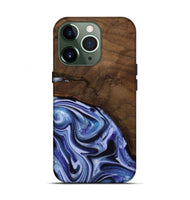 iPhone 13 Pro Wood Live Edge Phone Case - Livia (Blue, 742595)