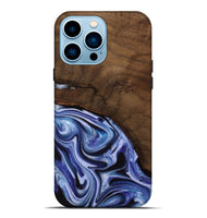 iPhone 14 Pro Max Wood Live Edge Phone Case - Livia (Blue, 742595)