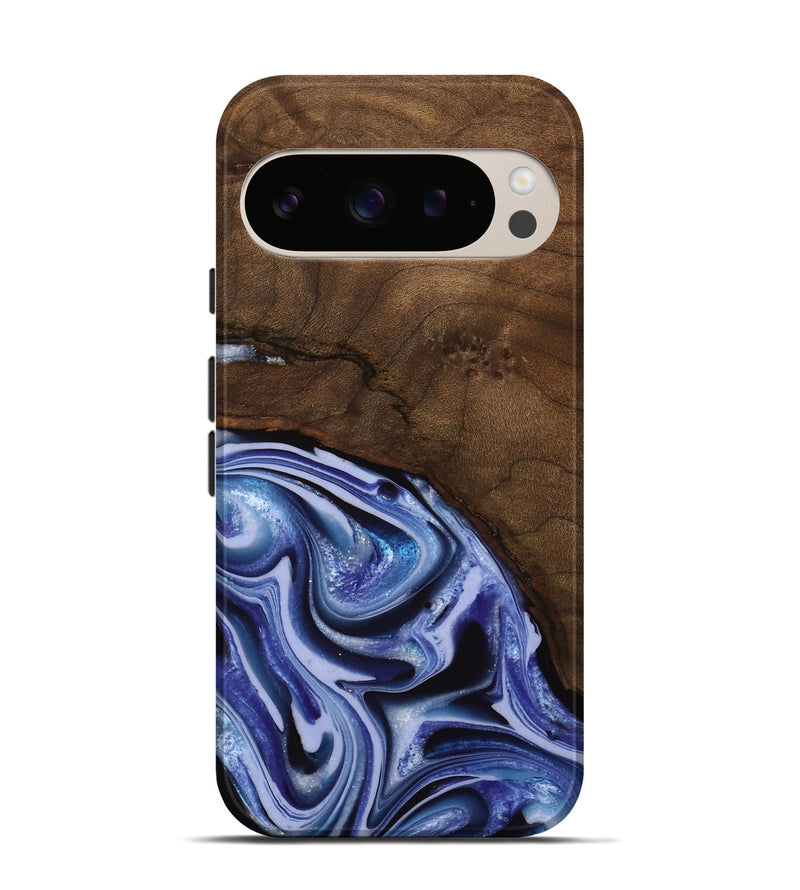 Pixel 9 Wood Live Edge Phone Case - Livia (Blue, 742595)